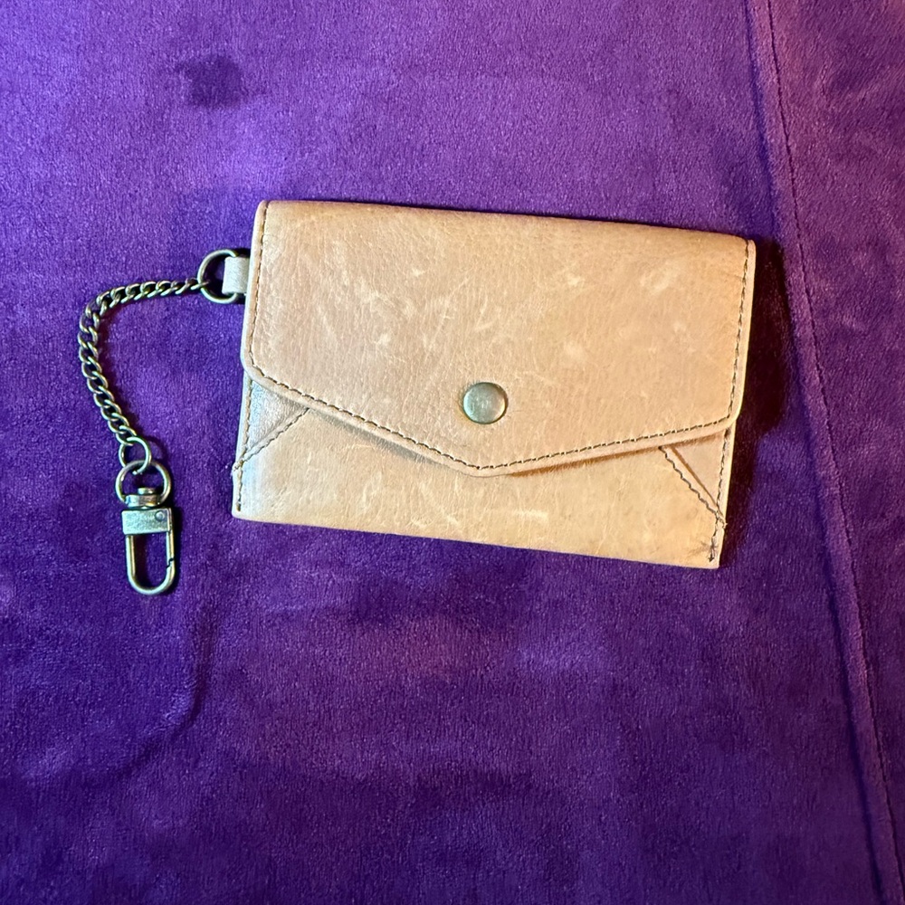 Tan Wallet with Chain